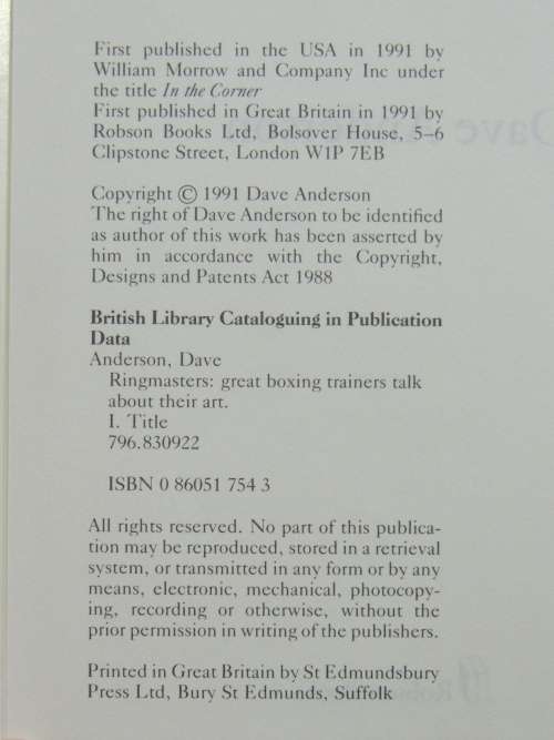 Ringmasters - Dave Anderson