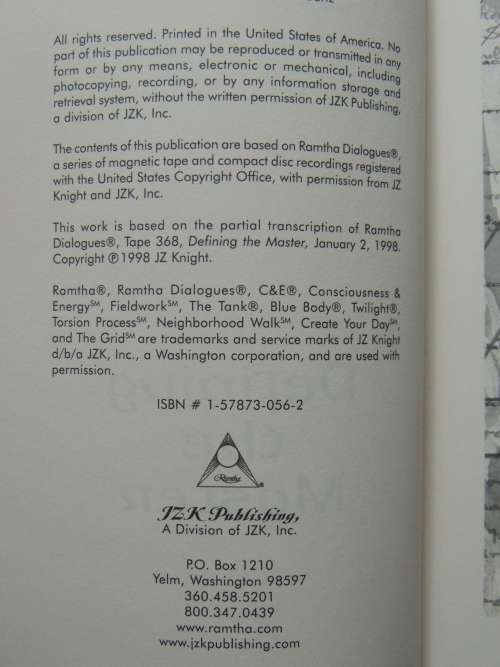 Defining the Master - Vol 1 No 1 - JZ Knight