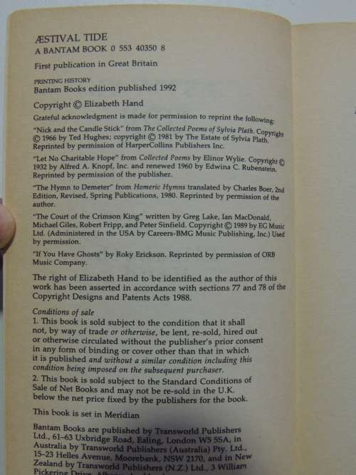Aestival Tide - Elizabeth Hand