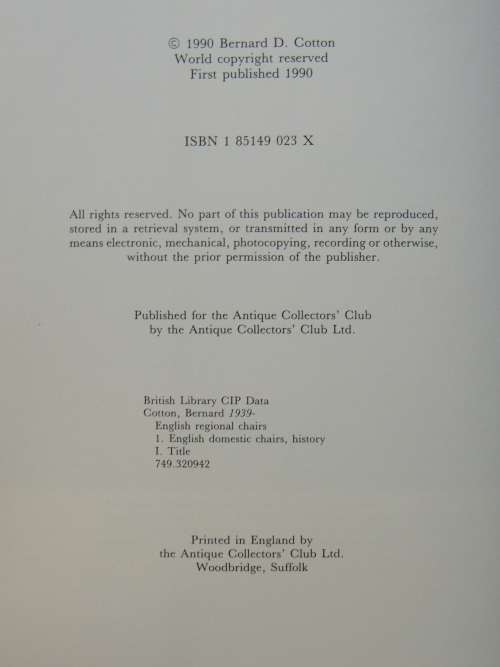 The English Regional Chair - Bernard D. Cotto