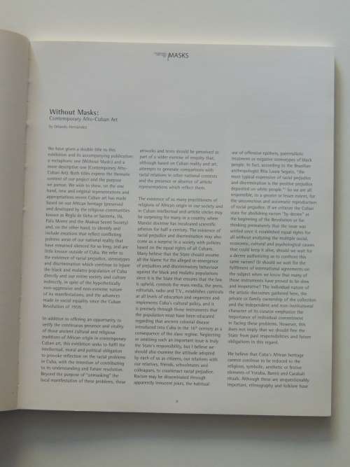 Without Masks: Contemporary Afro-Cuban Art  2010 Catalogue of the von Christierson Collection