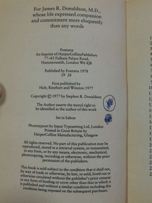 Lord Foul`s Bane - The Fisrt Chronicles of Thomas Coveneant, The Unbeliever - Stephen Donaldson