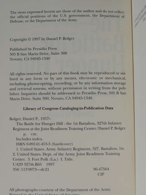The Battle For Hunger Hill - Daniel. P. Bolger