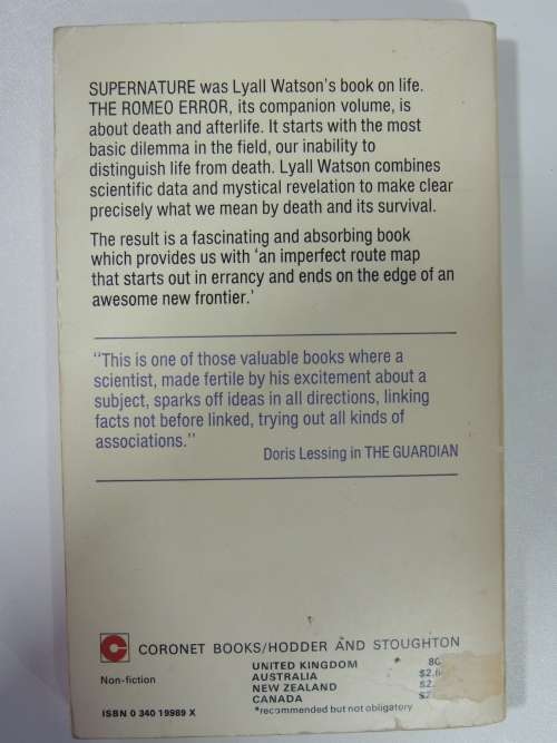 The Romeo Error - Lyall Watson