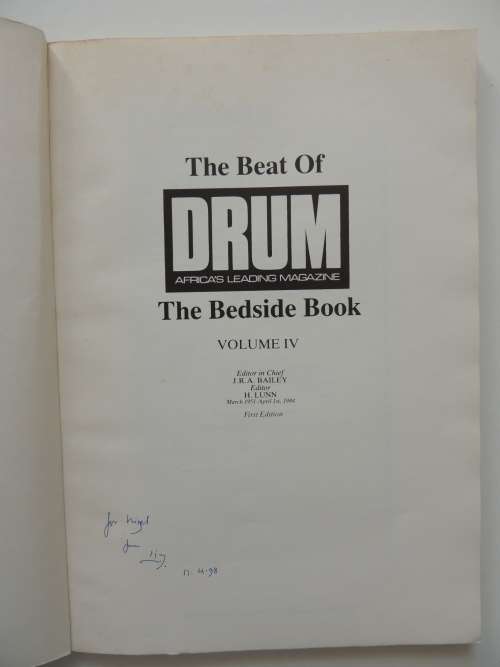 The Beat of DRUM Volume 4 - The Bedside Book - Ed JRA Bailey, H Lunn 1951-1984   FIRST EDITION