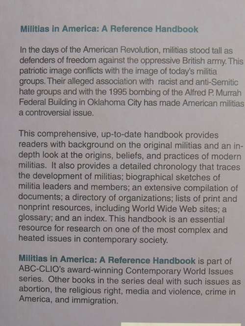 Militias In America - Neil A. Hamilton