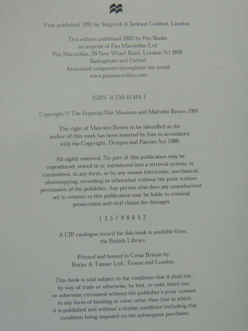The Imperial War Museum Book Of The First World War - Malcolm Brown