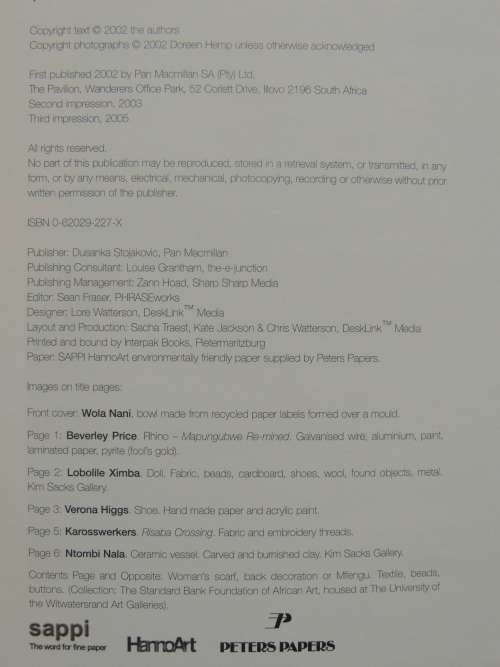 Craft South Africa - Susan Sellschop, Wendy Goldblatt, Doreen Hemp