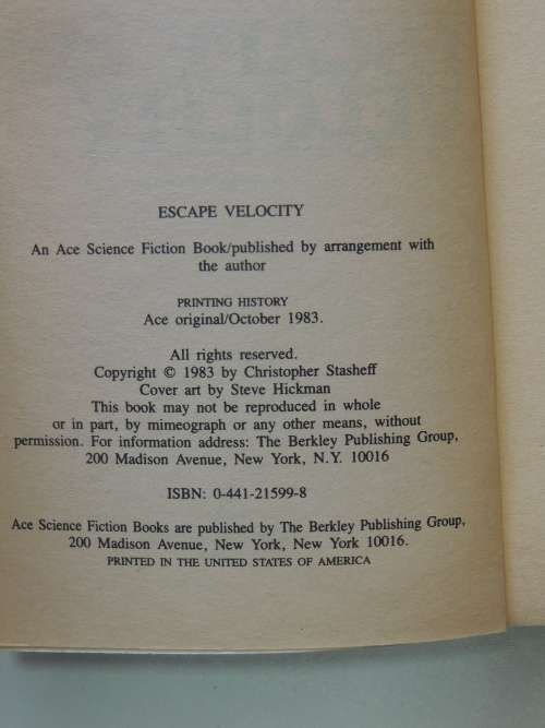 Escape Velocity- Christopher Stasheff