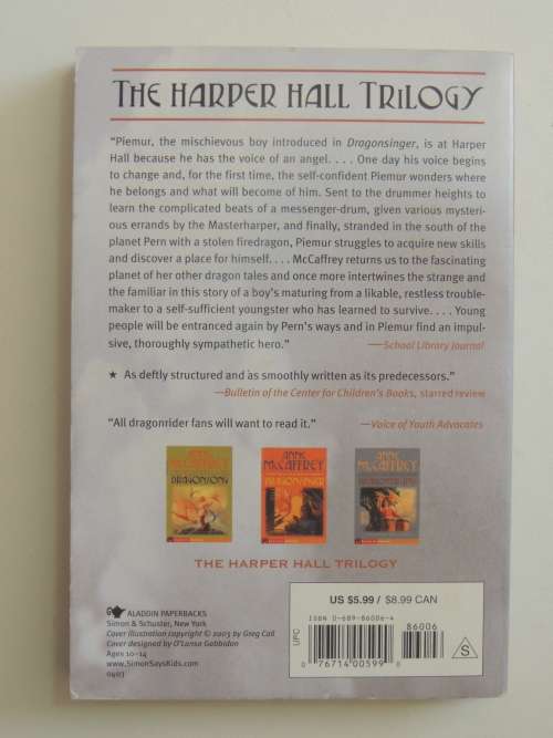 Dragondrums - Vol 3 of Harper Hall Trilogy - Anne McCaffrey