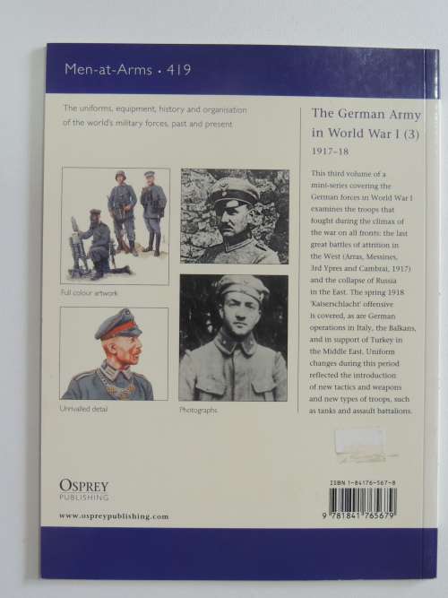 Osprey Men-At-Arms Series: The German Army In  World War 1  (3) 1917 -18 - Nigel Thomas