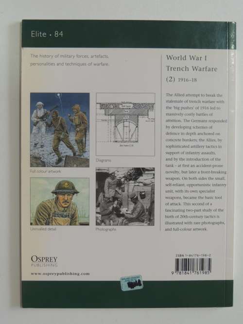 Osprey Elite Series: World War 1 Trench Warfare (2) 1916 -18 - Dr. Stephen Bull