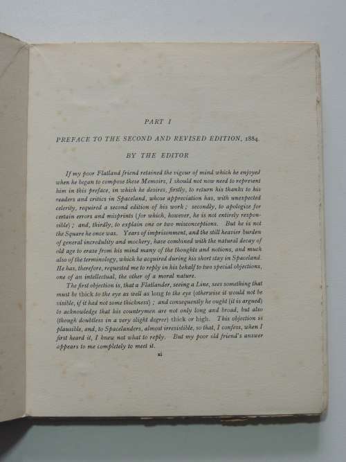 Flatland - A Romance of Many Dimensions (1932) A Square - Edwin A Abbott