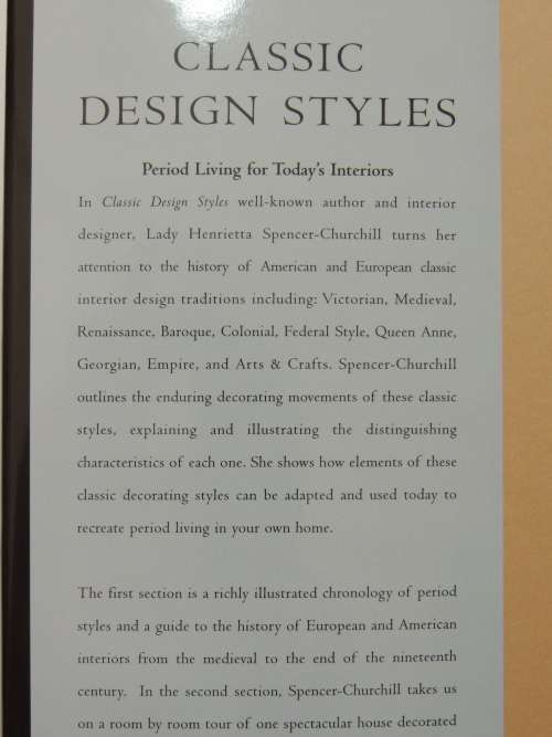 Classic Design Styles - Period Living for Today`s Interiors - Henrietta Spencer-Churchill