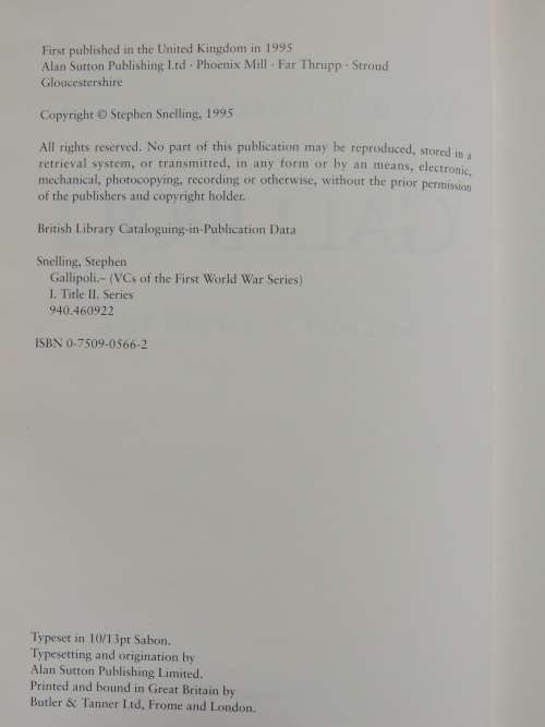 VCs Of The First World War Gallipoli - Stephen  Snelling