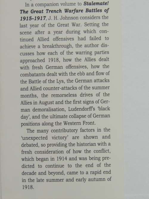 1918 The Unexpected Victory - J.H. Johnson