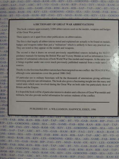 A Dictionary Of Great War Abbreviations - Howard Williamson