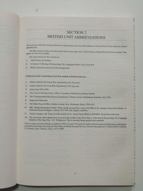 A Dictionary Of Great War Abbreviations - Howard Williamson