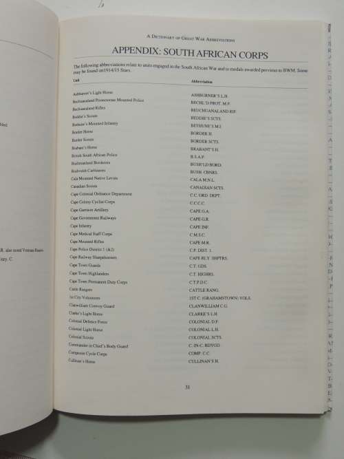 A Dictionary Of Great War Abbreviations - Howard Williamson