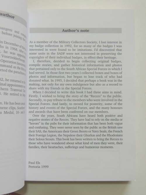 We Fear Naught But God-The Story of the South African Special Forces `The Recces` - Paul Els incl CD