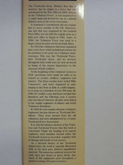 The Territorial Battalions  A Pictorial History 1859 - 1985 - Ray Westlake