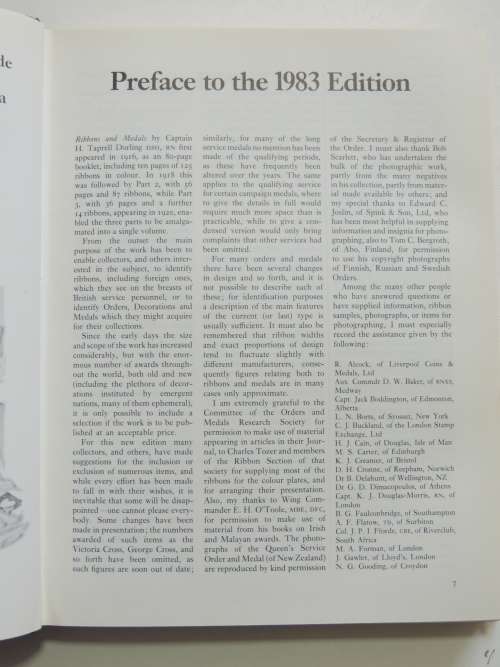 Ribbons And Medals  Edited And Revised By Alec A. Purves- H. Taprell Dorling