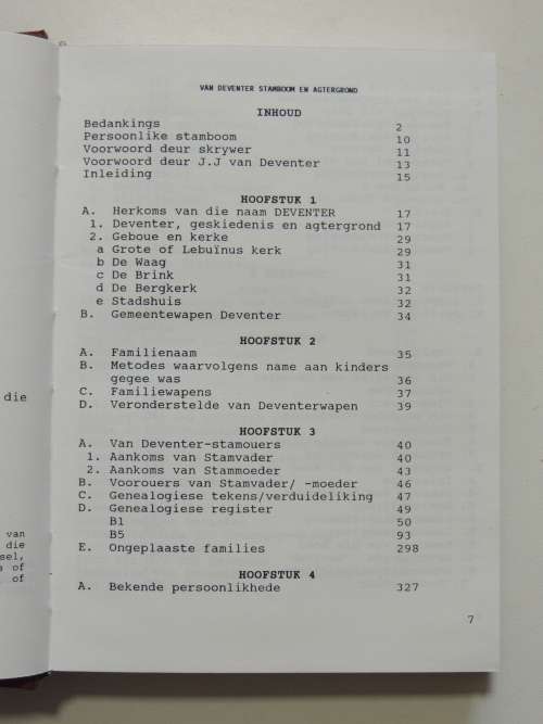 Van Deventer Stamboom en Agtergrond 1993 Boek 166 van slegs 200 - WD Van Deventer