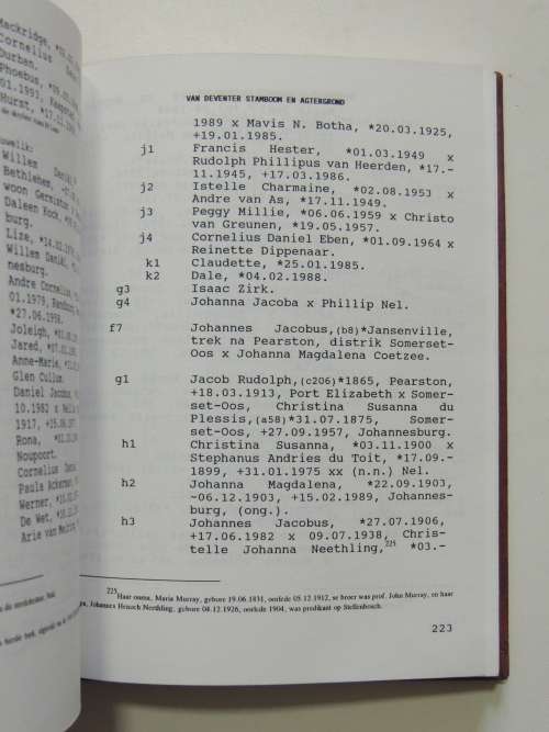 Van Deventer Stamboom en Agtergrond 1993 Boek 166 van slegs 200 - WD Van Deventer
