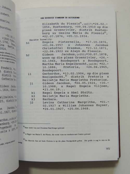 Van Deventer Stamboom en Agtergrond 1993 Boek 166 van slegs 200 - WD Van Deventer