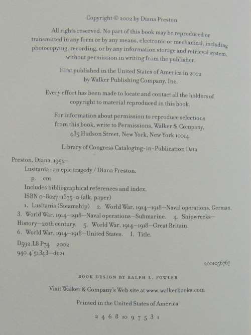 Lusitania - An Epic Tragedy - Diana Preston