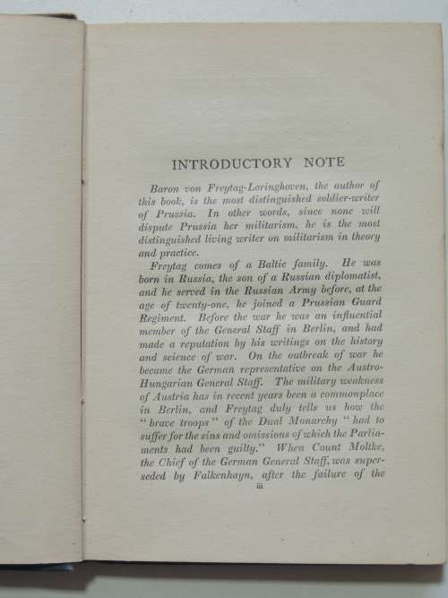 Deductions from the World WarLT Baron von Freytag-Loringhoven