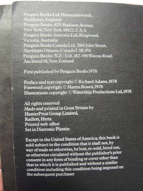 The Watership Down - Film Picture Book With Linking Text by Richard Adams