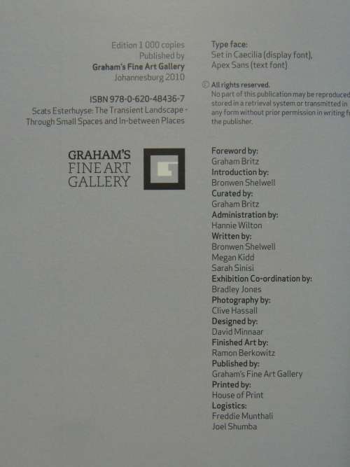Transient Landscape -Through Small Spaces & In-Between Places- Collection of Works Scats Esterhuyse