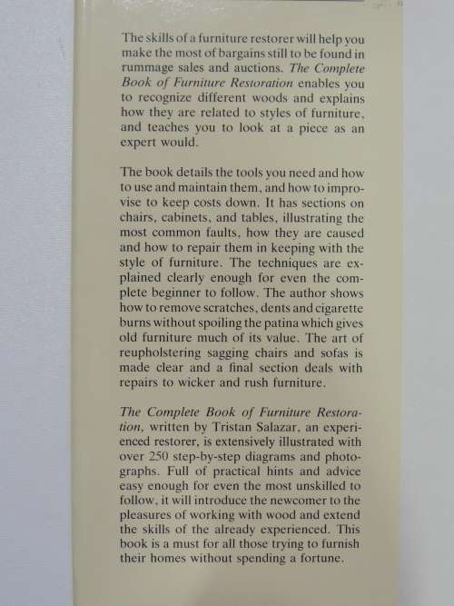 The Complete Book of Furniture Restoration - Tristan Salazar - 1988