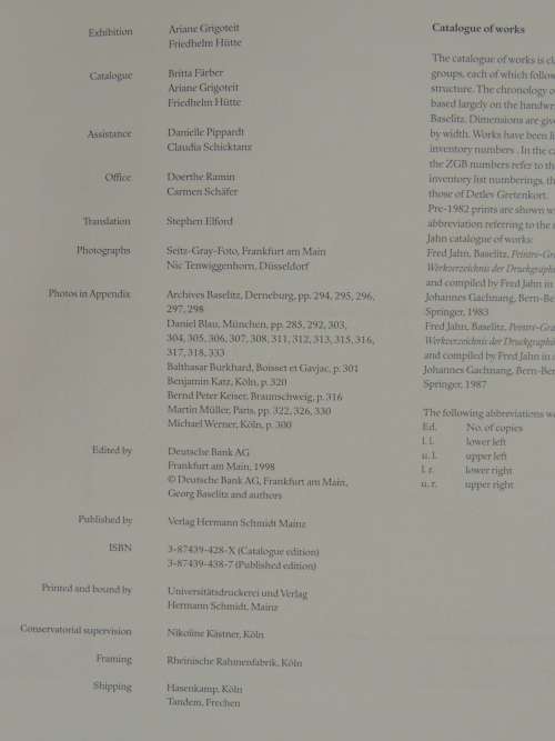 George Baselitz  - Deutsche Bank Collection - Scarce