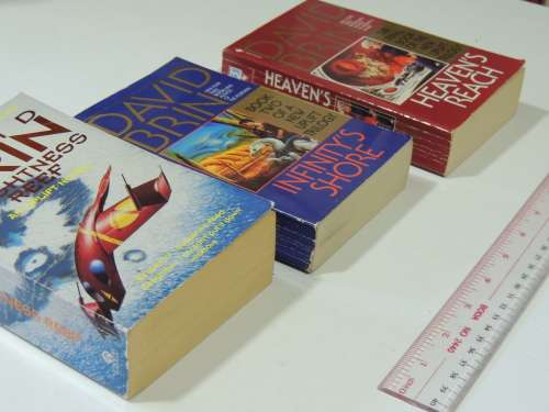 Uplift Series: Brightness Reef, Infinity`s Shore, Heaven`s Reach - 3 Volumes - David Brin