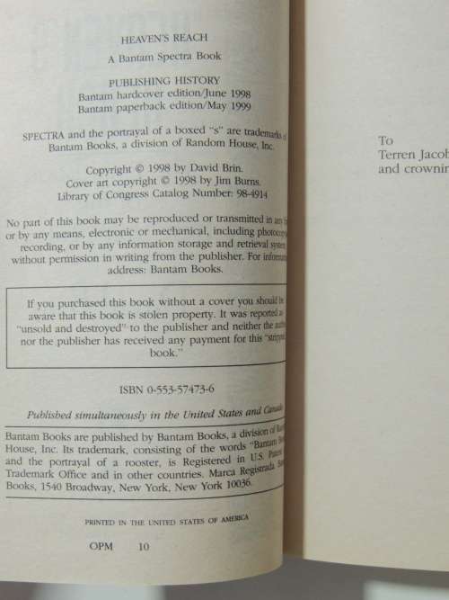 Uplift Series: Brightness Reef, Infinity`s Shore, Heaven`s Reach - 3 Volumes - David Brin
