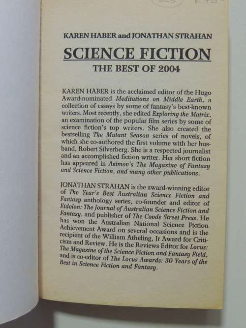 Science Fiction The Best of 2004- Ed. Joe Haldeman, Nancy Kress, Stephen Baxter