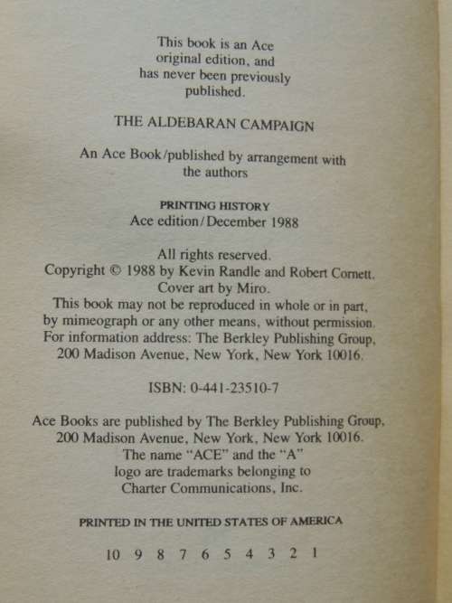 The Aldebaran Campaign - Sequel to Seeds of War- Kevin Randle, Rbert Cornett