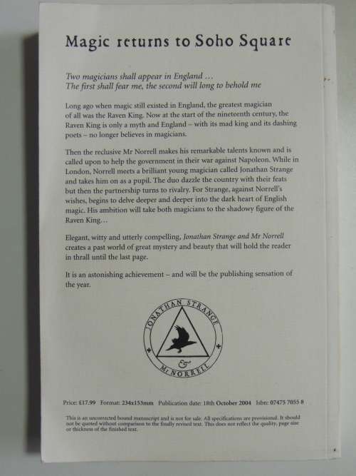 Jonathan Strange & Mr Norrell - Uncorrected Bound Manuscript 2004- Susanna Clarke