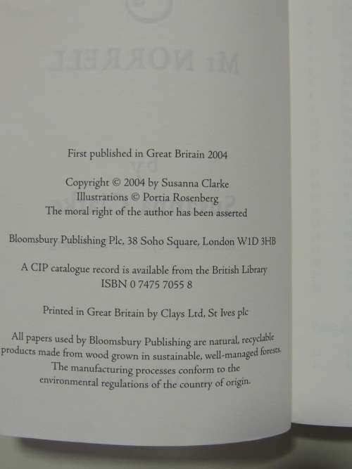 Jonathan Strange & Mr Norrell - Uncorrected Bound Manuscript 2004- Susanna Clarke