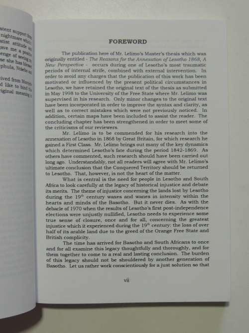 The Question of Lesotho`s Conquered Territory: It`s Time for an Answer - M. Lelimo