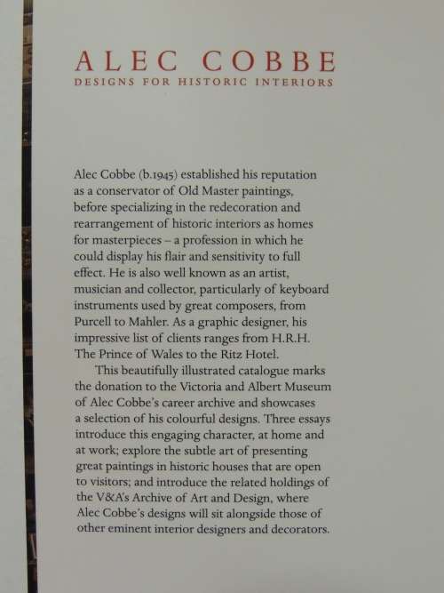 Designs for Historic Interiors - Alec Cobbe - INTERIOR DESIGN