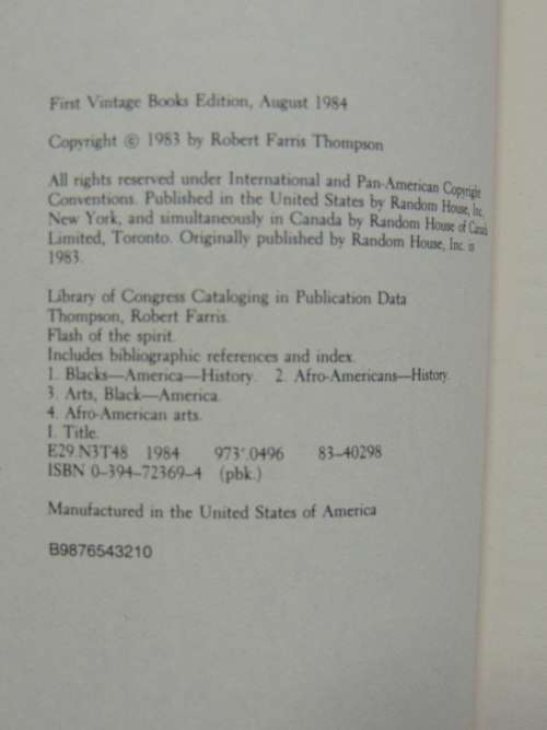 Flash of the Spirit - African & Afro-American Art & Philosophy- Robert Farris Thompson