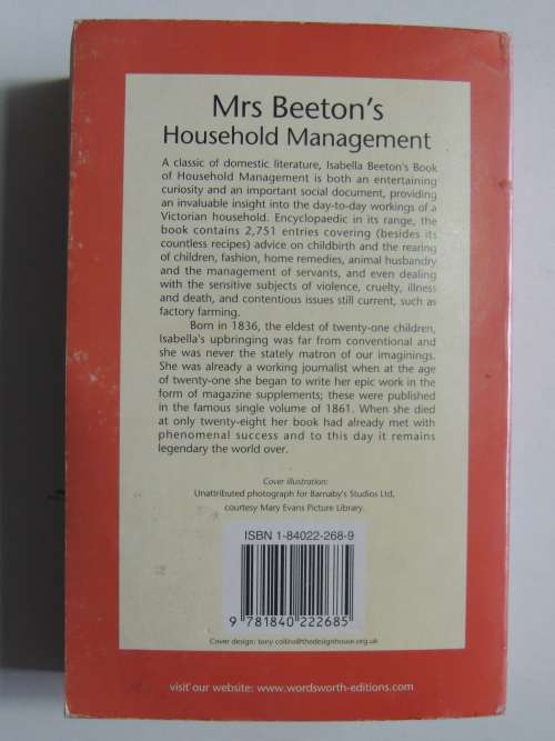 Mrs Beeton`s Household Management - A Classic of Domestic Literature - Isabella Beeton