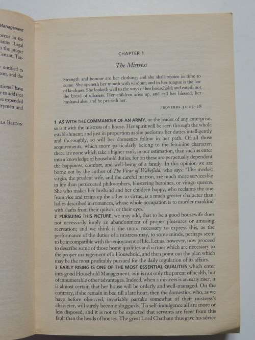 Mrs Beeton`s Household Management - A Classic of Domestic Literature - Isabella Beeton