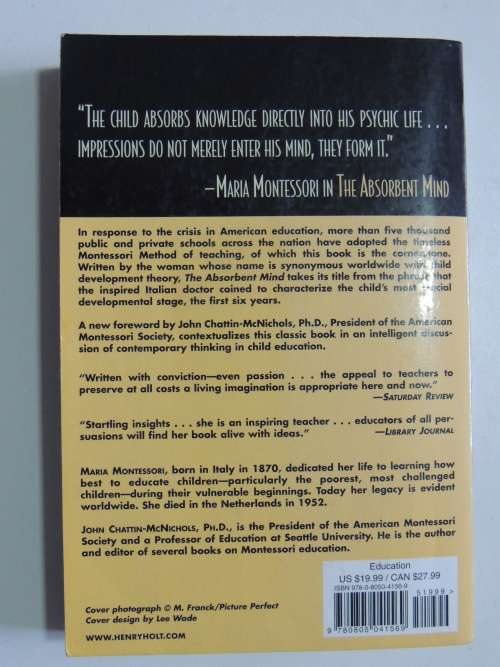 The Absorbent Mind  - Maria Montessori