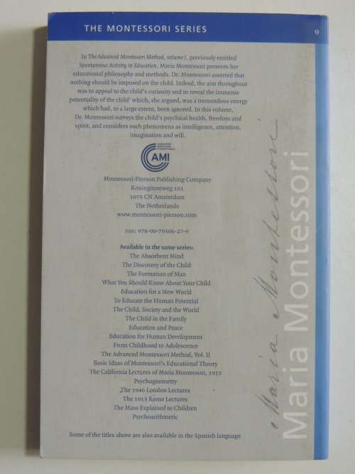 The Advanced Montessori Method Volume 1 - The  Montessori Series Vol 9 - Maria Montessori
