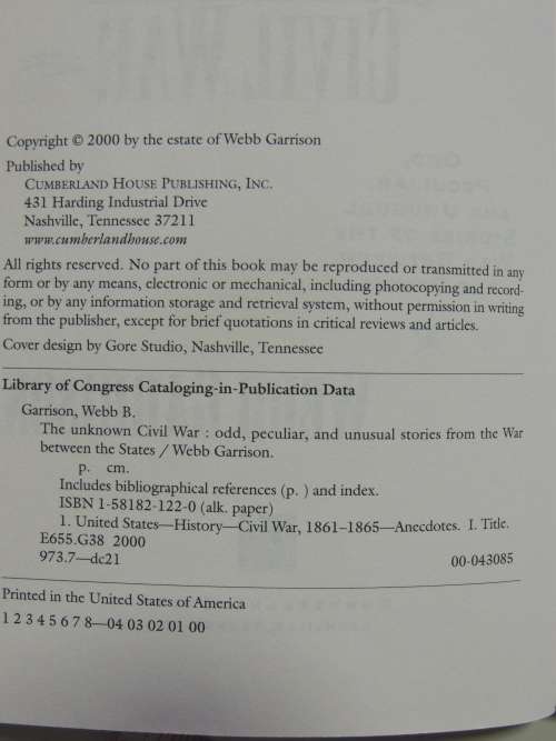 The Unknown Civil War  - Webb Garrison