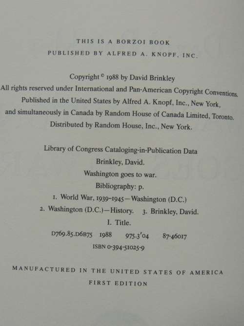 Washington Goes To War - David Brinkley